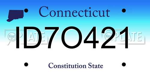ID7O421 Connecticut License Plate