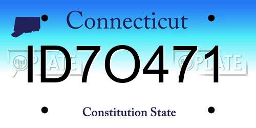 ID7O471 Connecticut License Plate