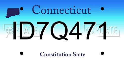 ID7Q471 Connecticut License Plate