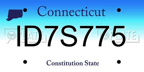 ID7S775 Connecticut License Plate