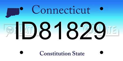 ID81829 Connecticut License Plate