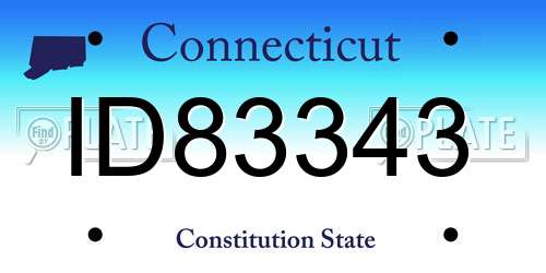 ID83343 Connecticut License Plate