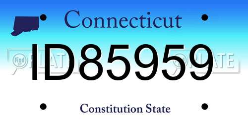 ID85959 Connecticut License Plate