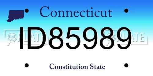 ID85989 Connecticut License Plate