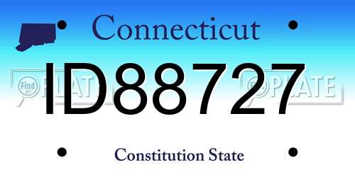 ID88727 Connecticut License Plate