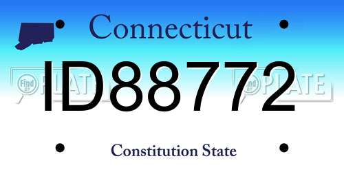 ID88772 Connecticut License Plate