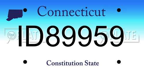 ID89959 Connecticut License Plate