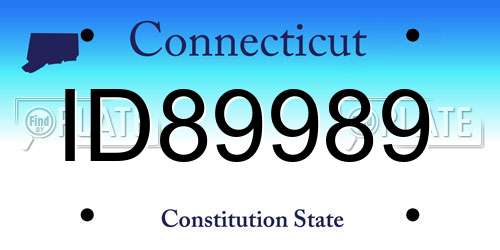 ID89989 Connecticut License Plate