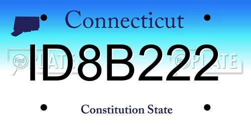 ID8B222 Connecticut License Plate