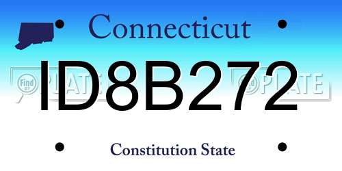 ID8B272 Connecticut License Plate