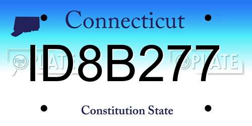 ID8B277 Connecticut License Plate