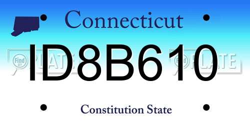 ID8B610 Connecticut License Plate