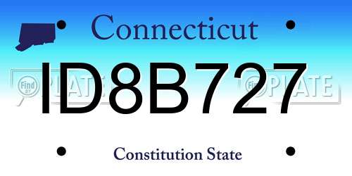 ID8B727 Connecticut License Plate