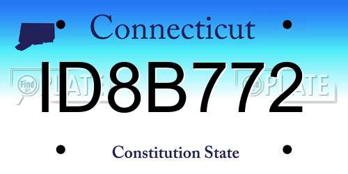 ID8B772 Connecticut License Plate