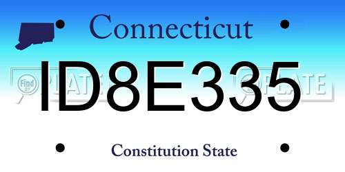 ID8E335 Connecticut License Plate