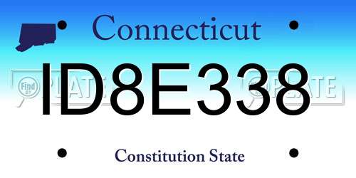 ID8E338 Connecticut License Plate