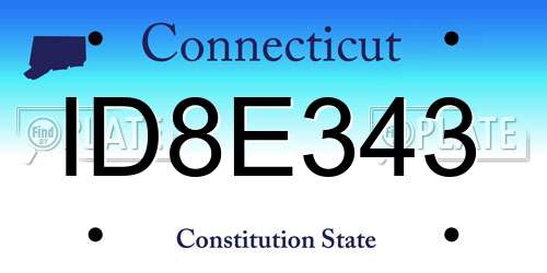 ID8E343 Connecticut License Plate