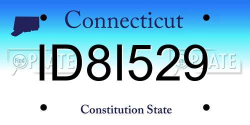 ID8I529 Connecticut License Plate