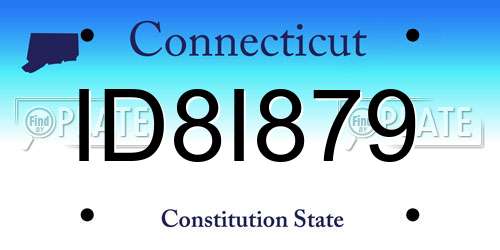 ID8I879 Connecticut License Plate