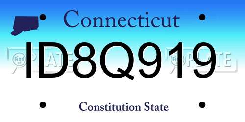ID8Q919 Connecticut License Plate