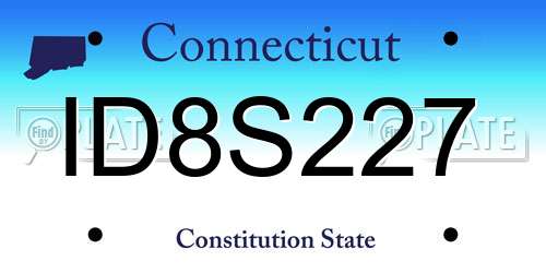 ID8S227 Connecticut License Plate