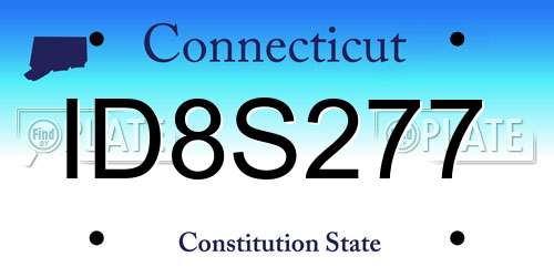 ID8S277 Connecticut License Plate