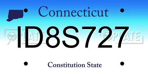ID8S727 Connecticut License Plate