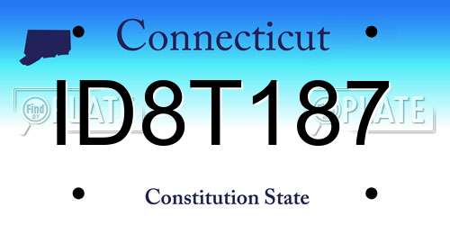 ID8T187 Connecticut License Plate