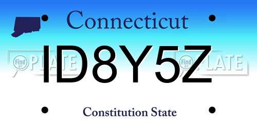 ID8Y5Z Connecticut License Plate