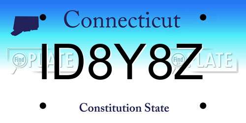 ID8Y8Z Connecticut License Plate