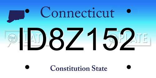 ID8Z152 Connecticut License Plate
