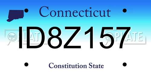 ID8Z157 Connecticut License Plate