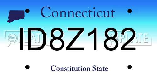 ID8Z182 Connecticut License Plate