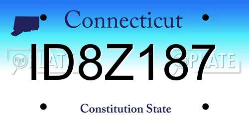ID8Z187 Connecticut License Plate