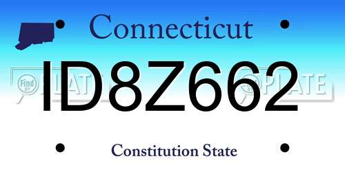 ID8Z662 Connecticut License Plate