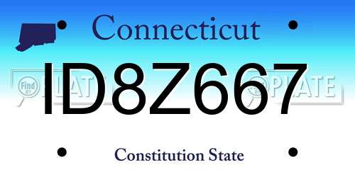 ID8Z667 Connecticut License Plate
