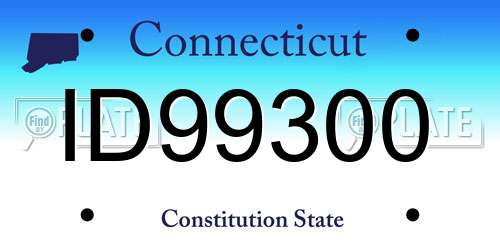 ID99300 Connecticut License Plate