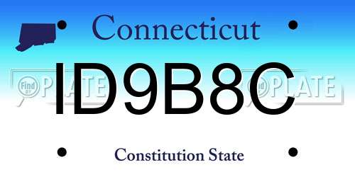 ID9B8C Connecticut License Plate