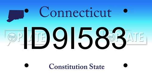 ID9I583 Connecticut License Plate