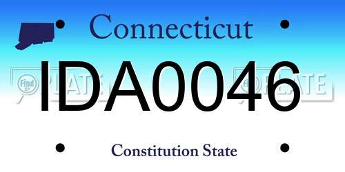 IDA0046 Connecticut License Plate