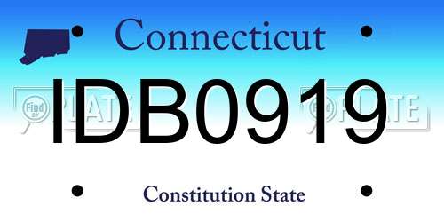 IDB0919 Connecticut License Plate
