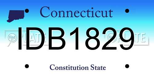 IDB1829 Connecticut License Plate