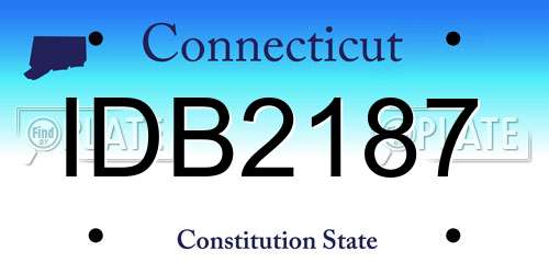 IDB2187 Connecticut License Plate