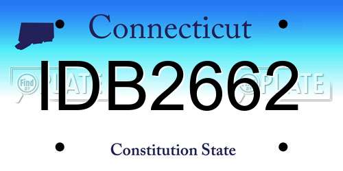 IDB2662 Connecticut License Plate