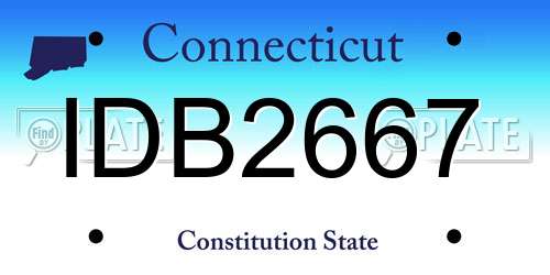 IDB2667 Connecticut License Plate