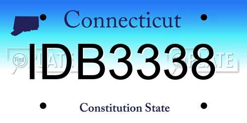IDB3338 Connecticut License Plate