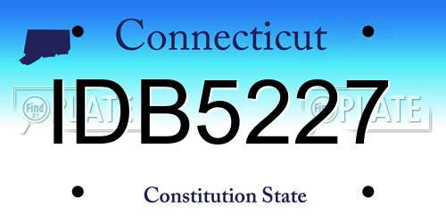 IDB5227 Connecticut License Plate
