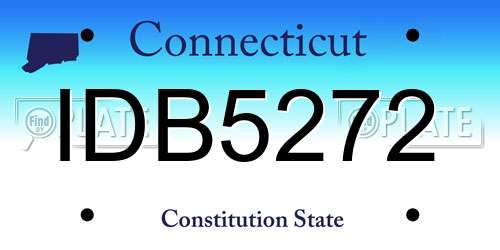 IDB5272 Connecticut License Plate