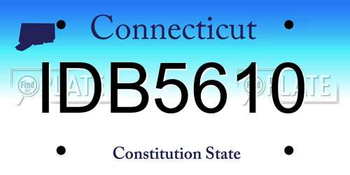 IDB5610 Connecticut License Plate