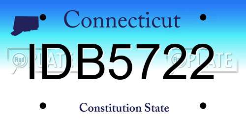 IDB5722 Connecticut License Plate
